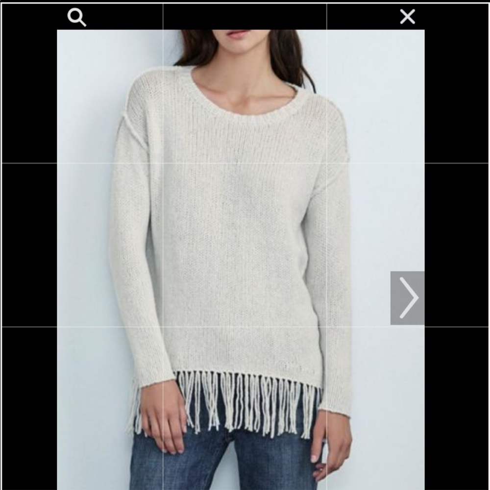 Velvet fringed sweater